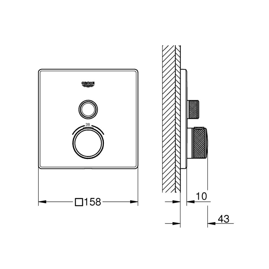 GROHE 29123000 - Termostatisk brusearmatur GROHTHERM SMARTCONTROL krom