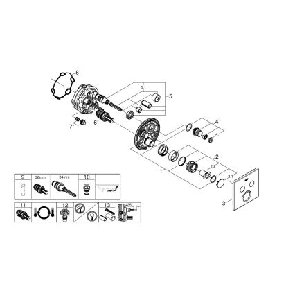 GROHE 29124A00 - Termostatisk blandingsbatteri GROHTHERM SMARTCONTROL, grafit