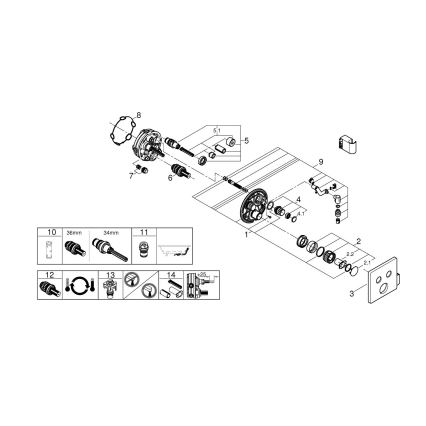 GROHE 29125000 - Termostatisk badekarbatteri GROHTHERM SMARTCONTROL, krom