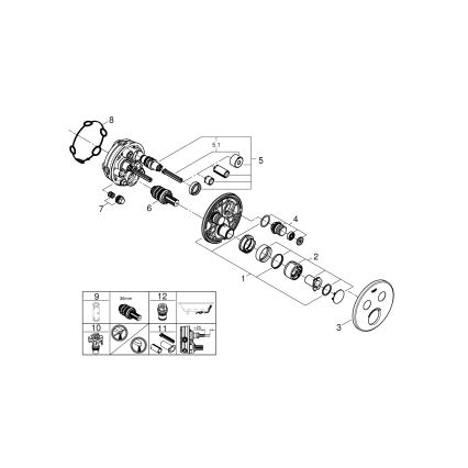 GROHE 29145000 - Dæksel til indbygningsbatteri SMARTCONTROL, blank krom