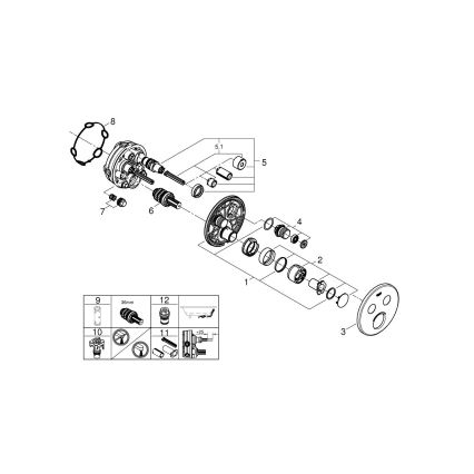 GROHE 29145000 - Dæksel til indbygningsbatteri SMARTCONTROL, blank krom