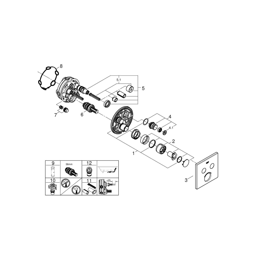 GROHE 29148000 - Dæksel til indbygningsarmatur SMARTCONTROL, poleret krom