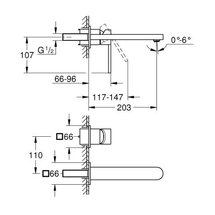 GROHE 29306003 - PLUS håndvaskarmatur 203 mm, blank krom