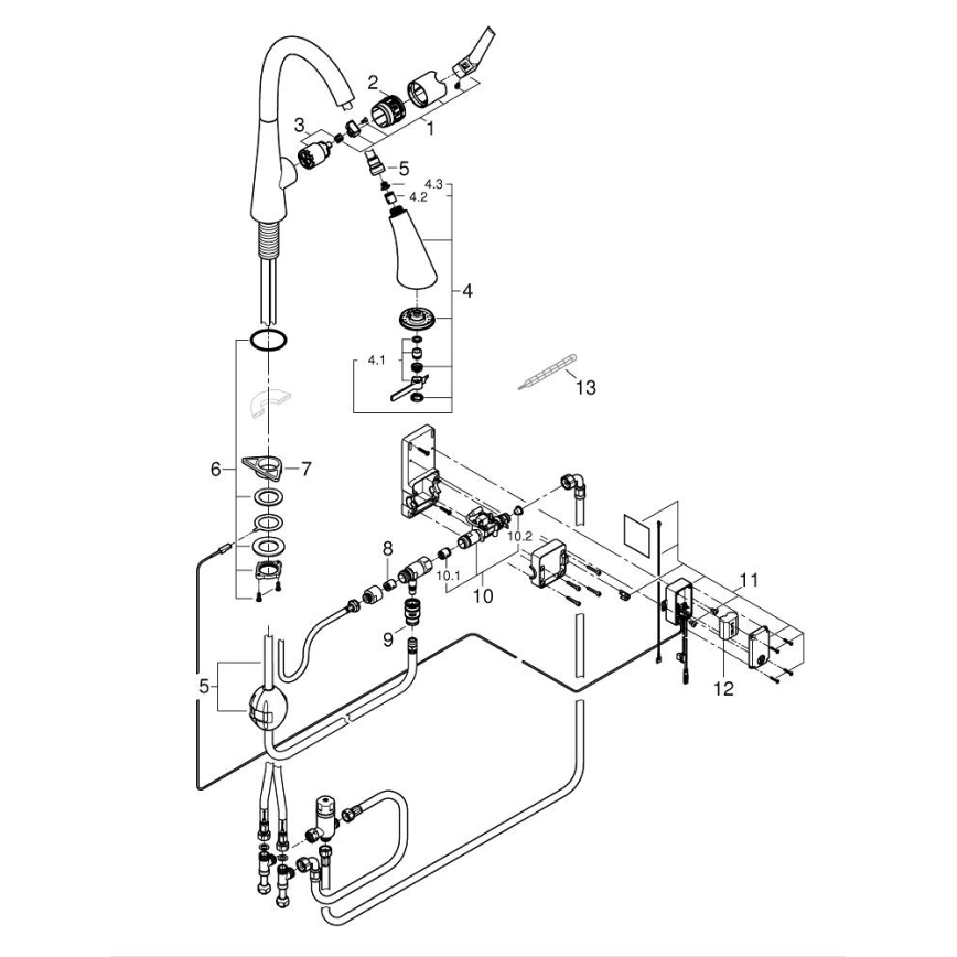 GROHE 30219002 - Elektronisk køkkenarmatur ZEDRA TOUCH, blank krom