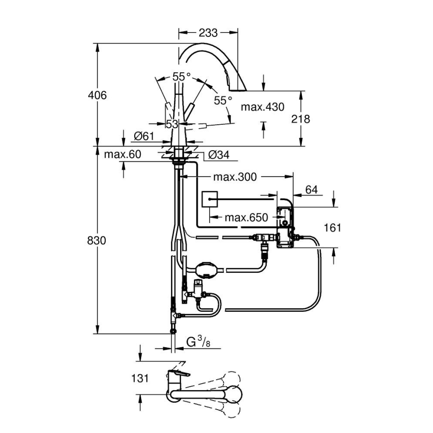 GROHE 30219002 - Elektronisk køkkenarmatur ZEDRA TOUCH, poleret krom