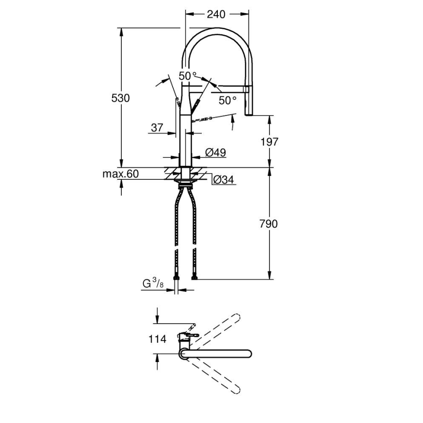 GROHE 30294A00 - Køkkenarmatur ESSENCE grafit