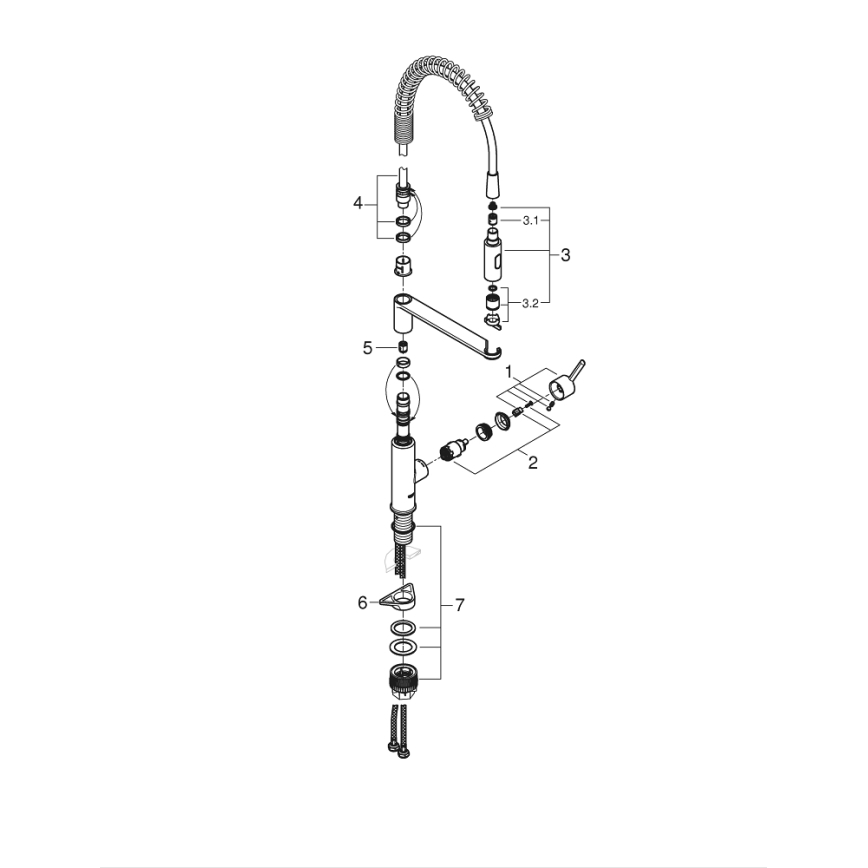 GROHE 30361000 - Køkkenarmatur GET 455 mm blank krom