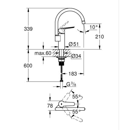 GROHE 304692430 - Køkkenarmatur START 339 mm sort