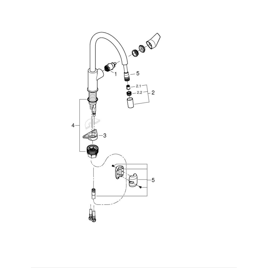 GROHE 30551000 - Køkkenbatteri START EDGE 357 mm, poleret krom