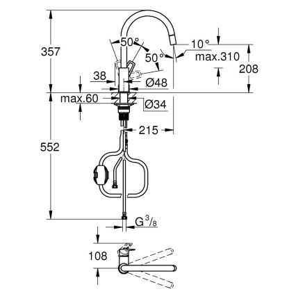 GROHE 30556000 - Køkkenarmatur START LOOP 357 mm forkromet