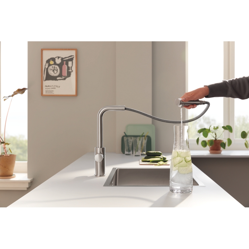 GROHE 30590DC0 - Køkkenarmatur med udtrækbar tud BLUE PURE i rustfrit stål