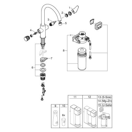 GROHE 30593000 - Køkkenarmatur BLUE PURE C-udløb, poleret krom