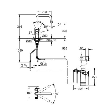 GROHE 30594000 - Køkkenarmatur BLUE PURE Start med Ultrasafe filterfunktion i krom