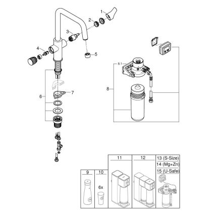 GROHE 30596000 - BLUE PURE køkkenarmatur med filterfunktion, poleret krom