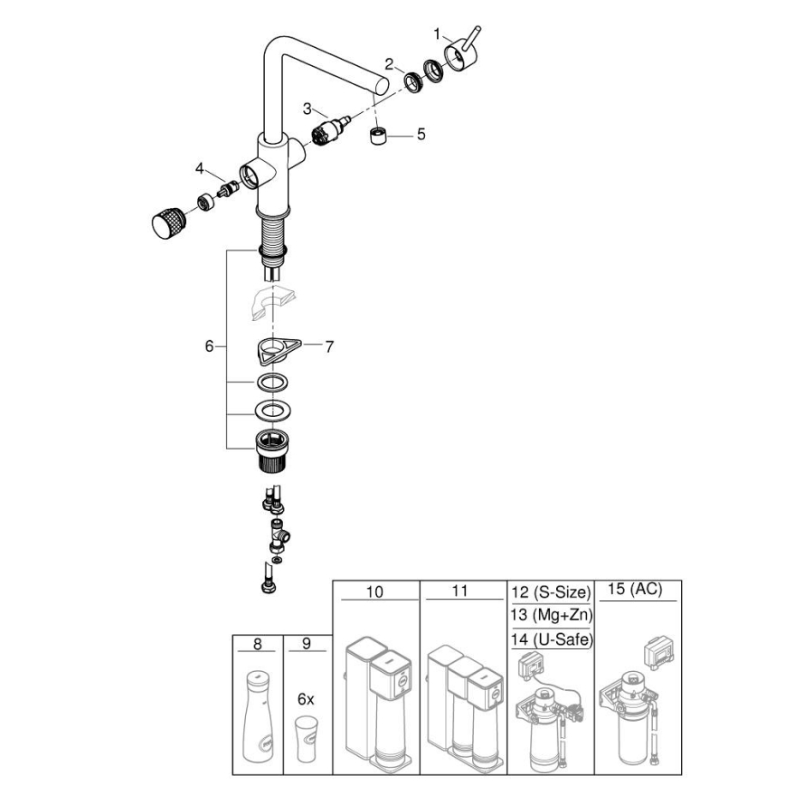 GROHE 30600000 - Køkkenarmatur BLUE PURE L-udløb poleret krom