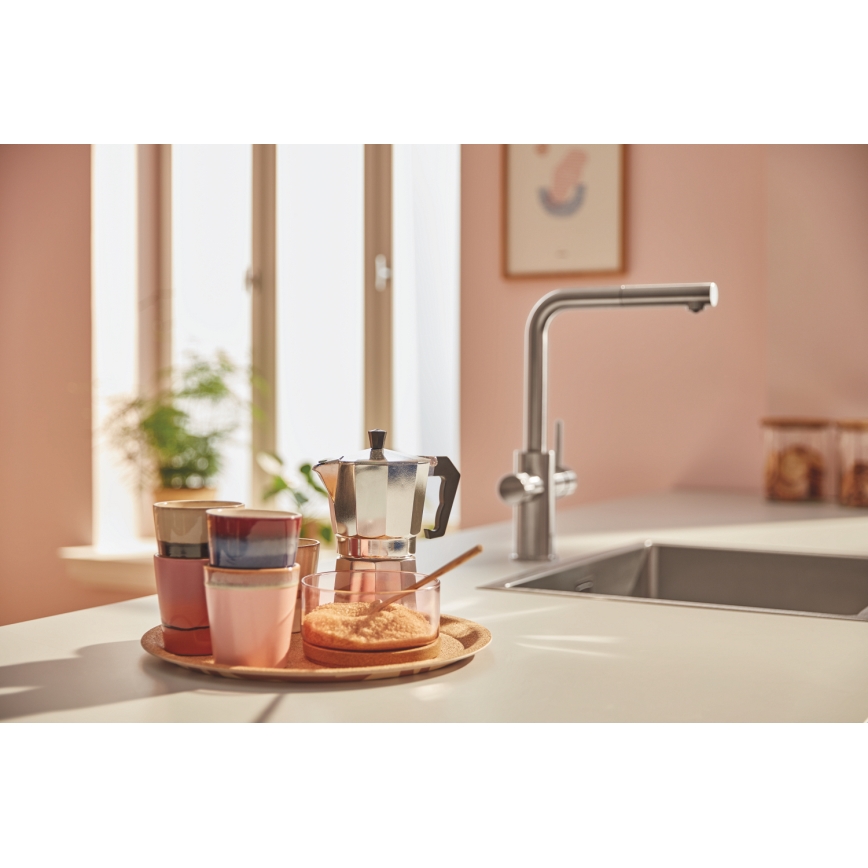 GROHE 30601DC0 - Køkkenarmatur BLUE PURE med udtrækkeligt mundstykke i rustfrit stål