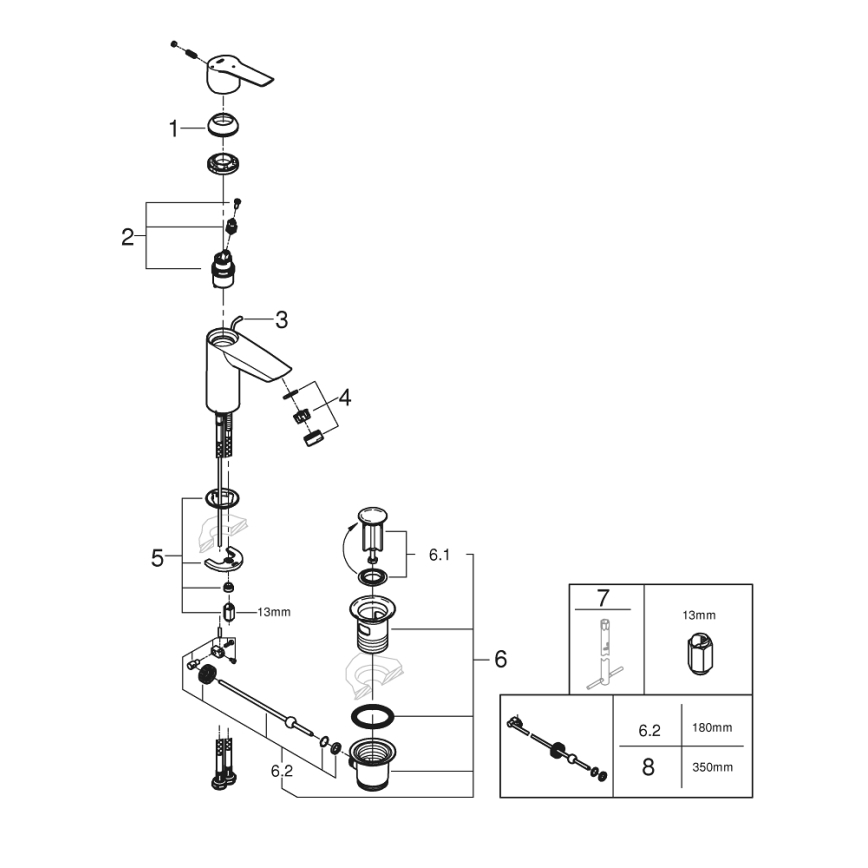 GROHE 311372432 - Håndvaskarmatur QUICKFIX START 165 mm sort