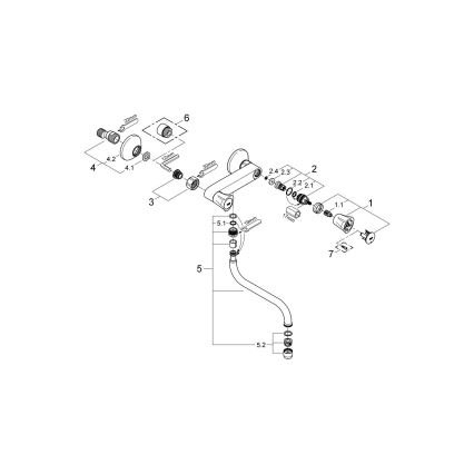 GROHE 31187001 - Vægmonteret køkkenarmatur COSTA L 200 mm poleret krom