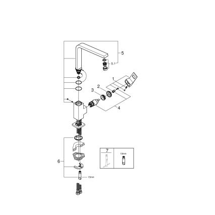 GROHE 31255000 - Køkkenarmatur EUROCUBE poleret krom