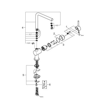 GROHE 31375000 - Køkkenarmatur A 360 mm i blank krom