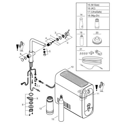 GROHE 31454001 - Køkkenarmatur BLUE HOME, L-udløb, blank krom