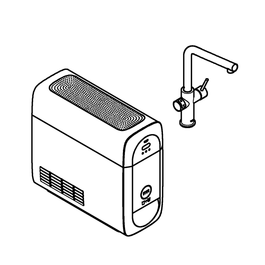 GROHE 31454001 - Køkkenarmatur BLUE HOME, L-udløb, blank krom