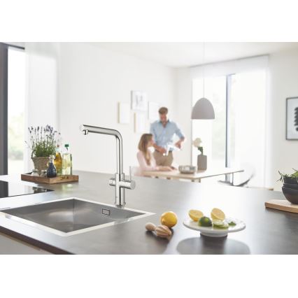 GROHE 31454001 - Køkkenarmatur BLUE HOME, L-udløb, blank krom