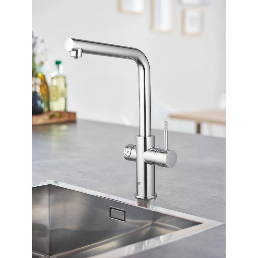 GROHE 31454001 - Køkkenarmatur BLUE HOME, L-udløb, blank krom