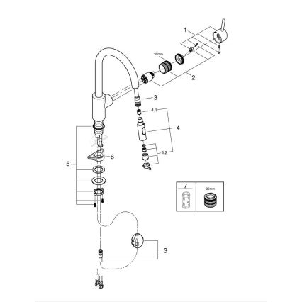 GROHE 31483DC2 - Køkkenarmatur CONCETTO i rustfrit stål