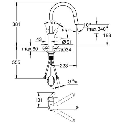 GROHE 31484001 - Køkkenarmatur GET poleret krom