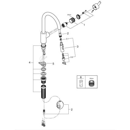 GROHE 31486001 - Køkkenarmatur FEEL poleret krom