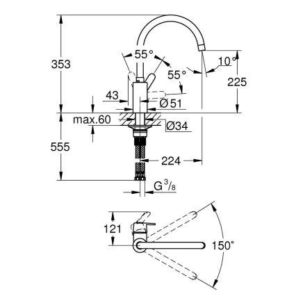 GROHE 31494001 - GET køkkenarmatur i poleret krom
