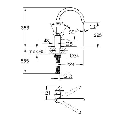 GROHE 31494001 - GET køkkenarmatur i poleret krom
