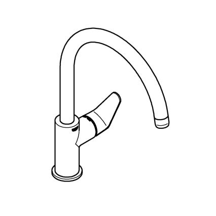 GROHE 31536001 - Køkkenarmatur BAUCURVE 332 mm poleret krom