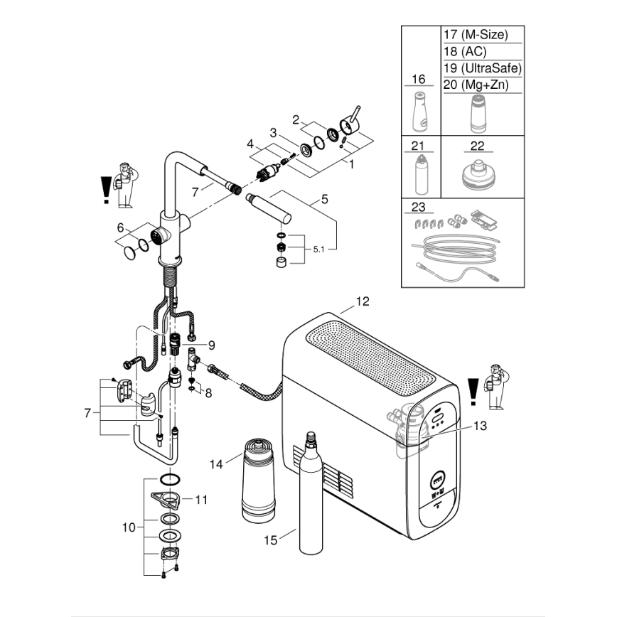 GROHE 31539000 - BLUE HOME køkkenarmatur med L-tud, blank krom