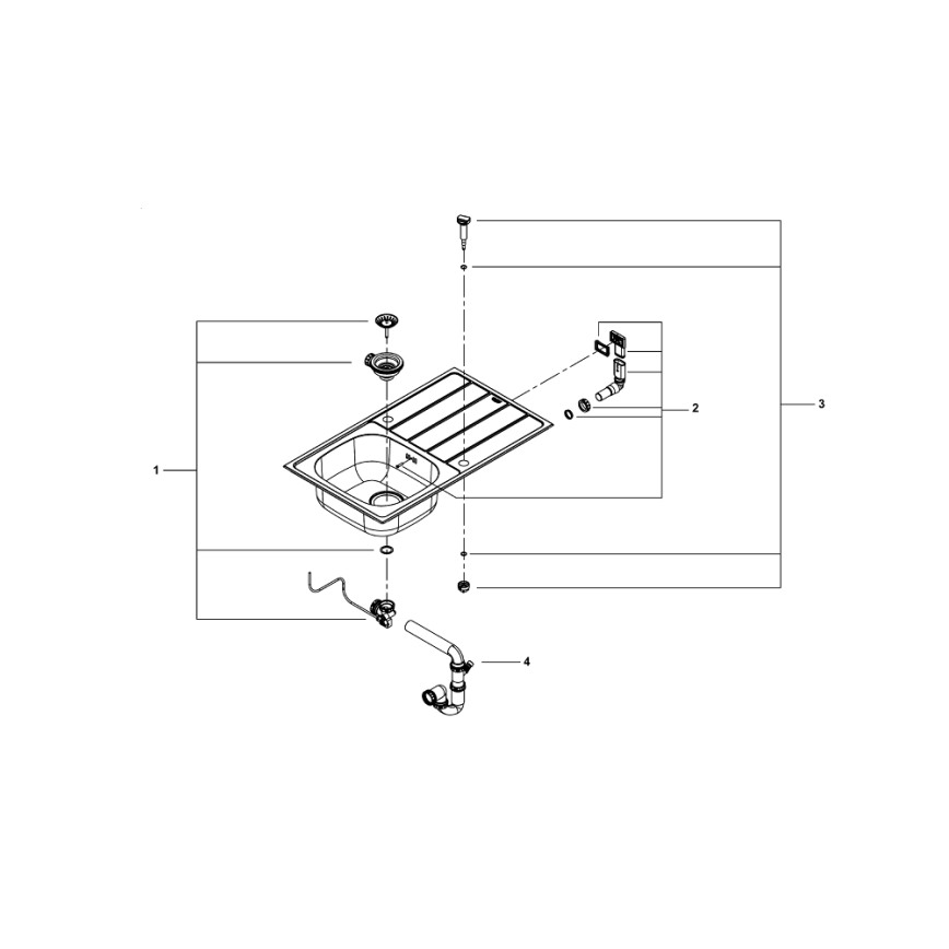 GROHE 31552SD1 - Køkkenvask K200 860 x 500 mm i rustfrit stål