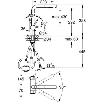 GROHE 31558GN0 - Køkkenarmatur A i guld