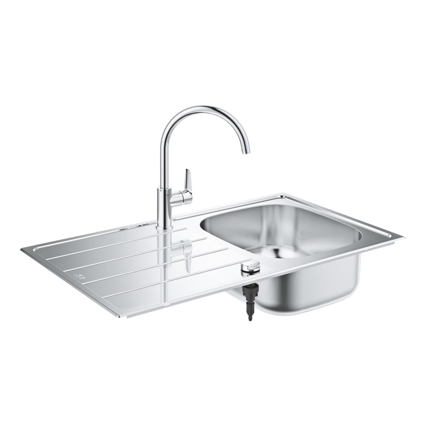 GROHE 31562SD1 - Sæt med køkkenvask og armatur BAU 860 x 500 mm i rustfrit stål