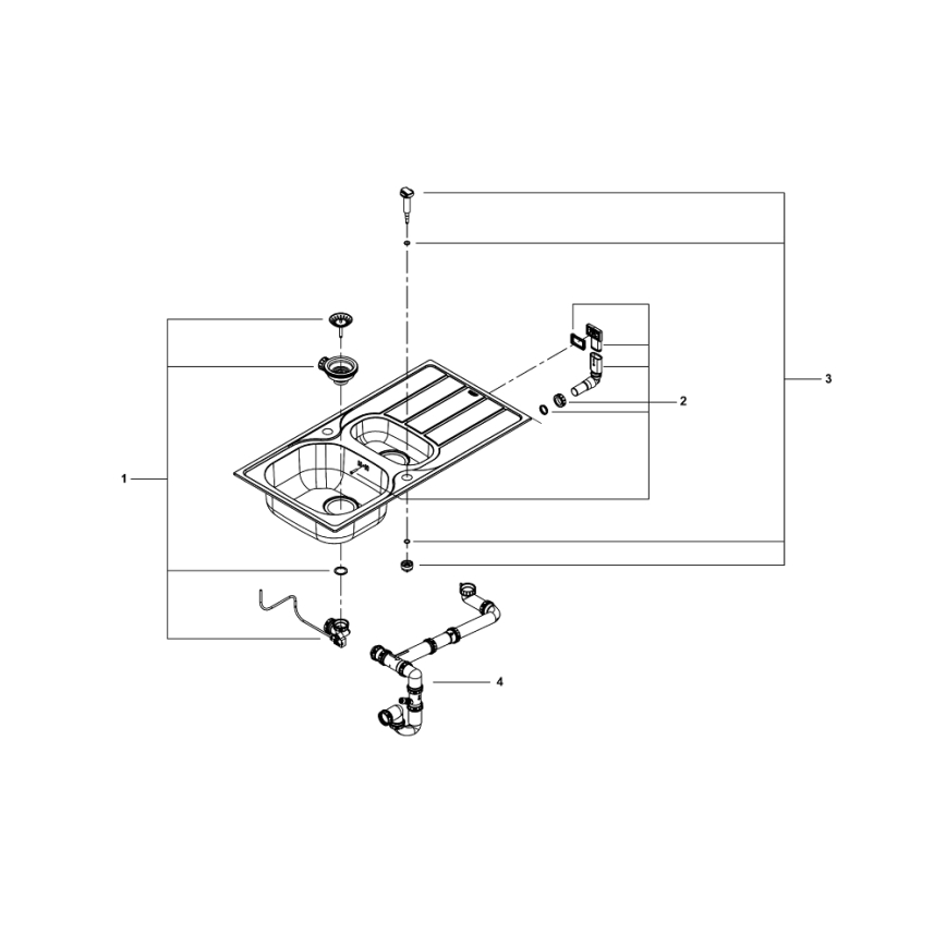 GROHE 31564SD1 - Køkkenvask K200 965 × 500 mm i rustfrit stål