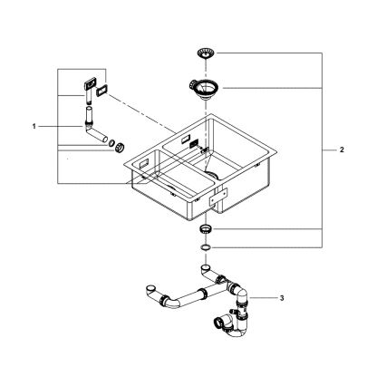 GROHE 31576SD1 - Køkkenvask K700U 595 × 450 mm i rustfrit stål