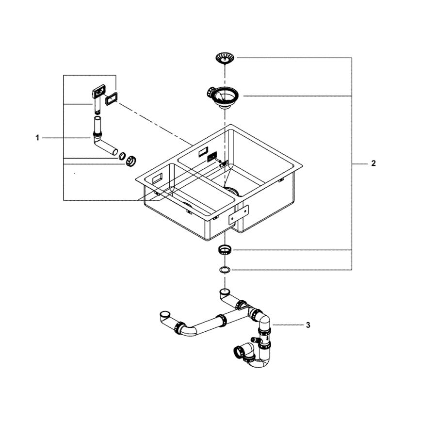 GROHE 31576SD1 - Køkkenvask K700U 595 × 450 mm i rustfrit stål