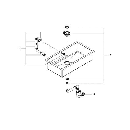 GROHE 31580SD1 - Køkkenvask K700 864 × 464 mm i rustfrit stål