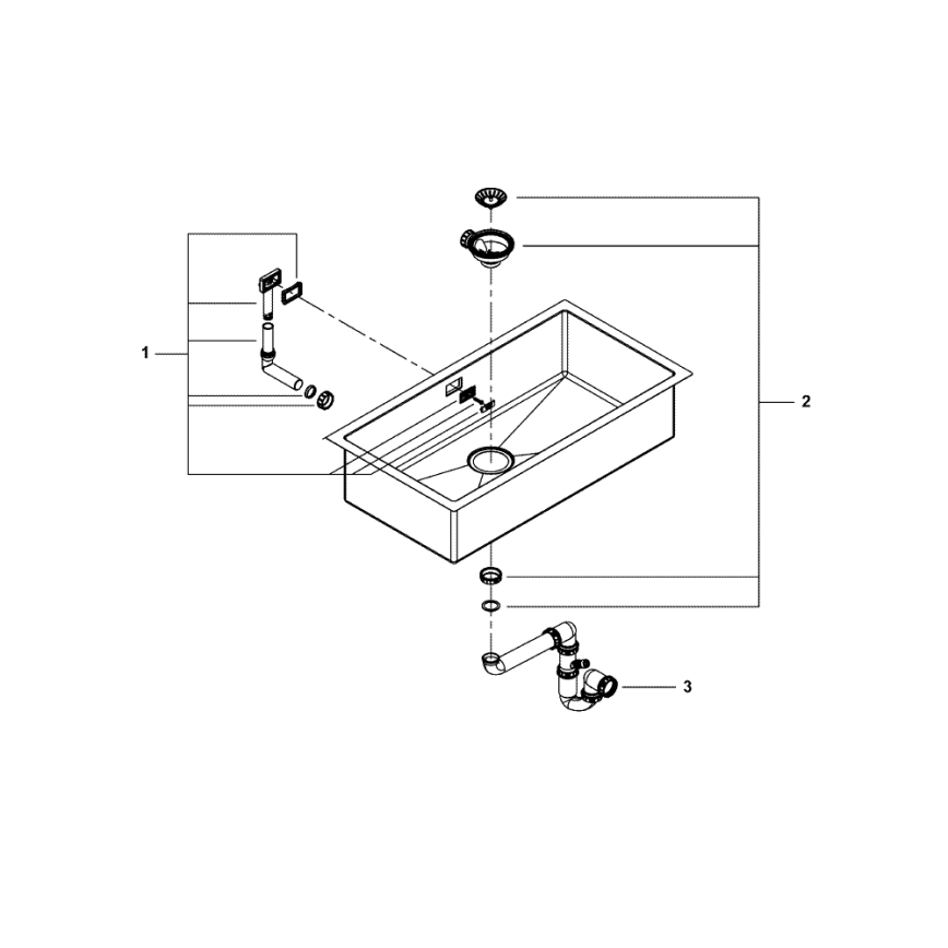 GROHE 31580SD1 - Køkkenvask K700 864 × 464 mm i rustfrit stål