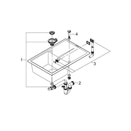 GROHE 31639AP0 - K400 kompositvask 780 × 500 mm, sort