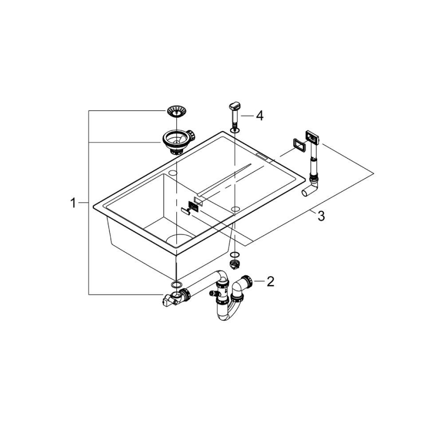 GROHE 31639AP0 - Køkkenvask K400 780 × 500 mm sten/sort