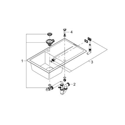 GROHE 31640AP0 - Kompositkøkkenvask K400 860 × 500 mm sort