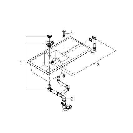 GROHE 31642AP0 - Vask K400 1000 × 500 mm granit/sort