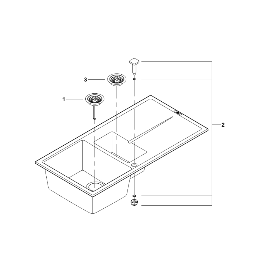 GROHE 31642AP0 - Vask K400 1000 × 500 mm granit/sort