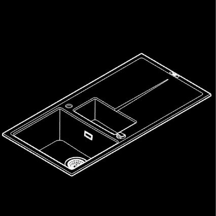 GROHE 31642AP0 - Vask K400 1000 × 500 mm granit/sort