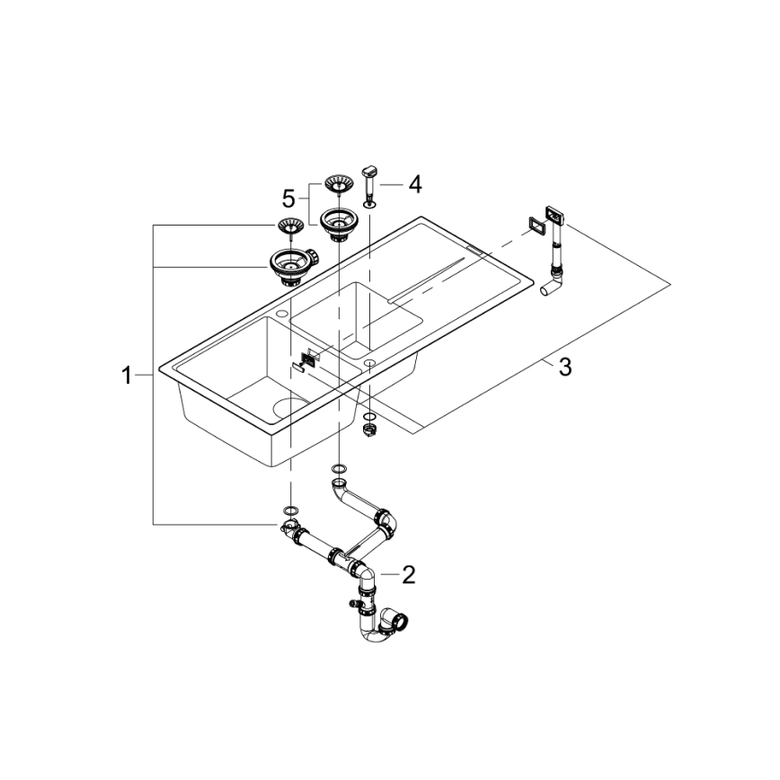 GROHE 31643AP0 - Komposit køkkenvask K400 1160 × 500 mm sort